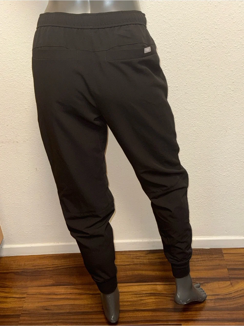 Figs Men's Black Joggers with White Drawstring